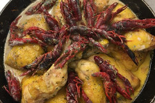 Chicken with crayfish